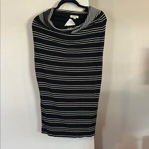 Black and White Striped Skirt